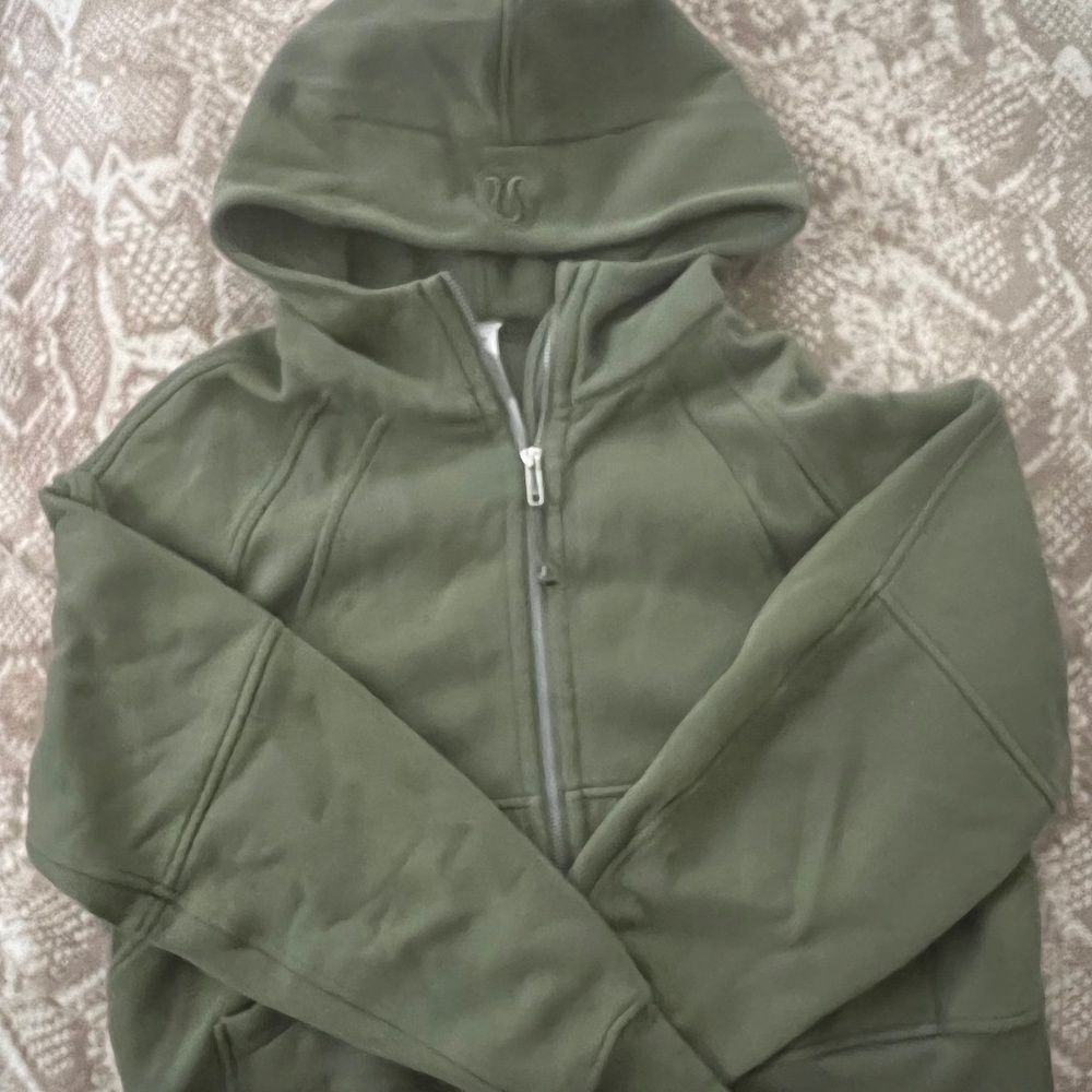 💚 Lululemon Oversized Full Zip Scuba in Green Twill M/L